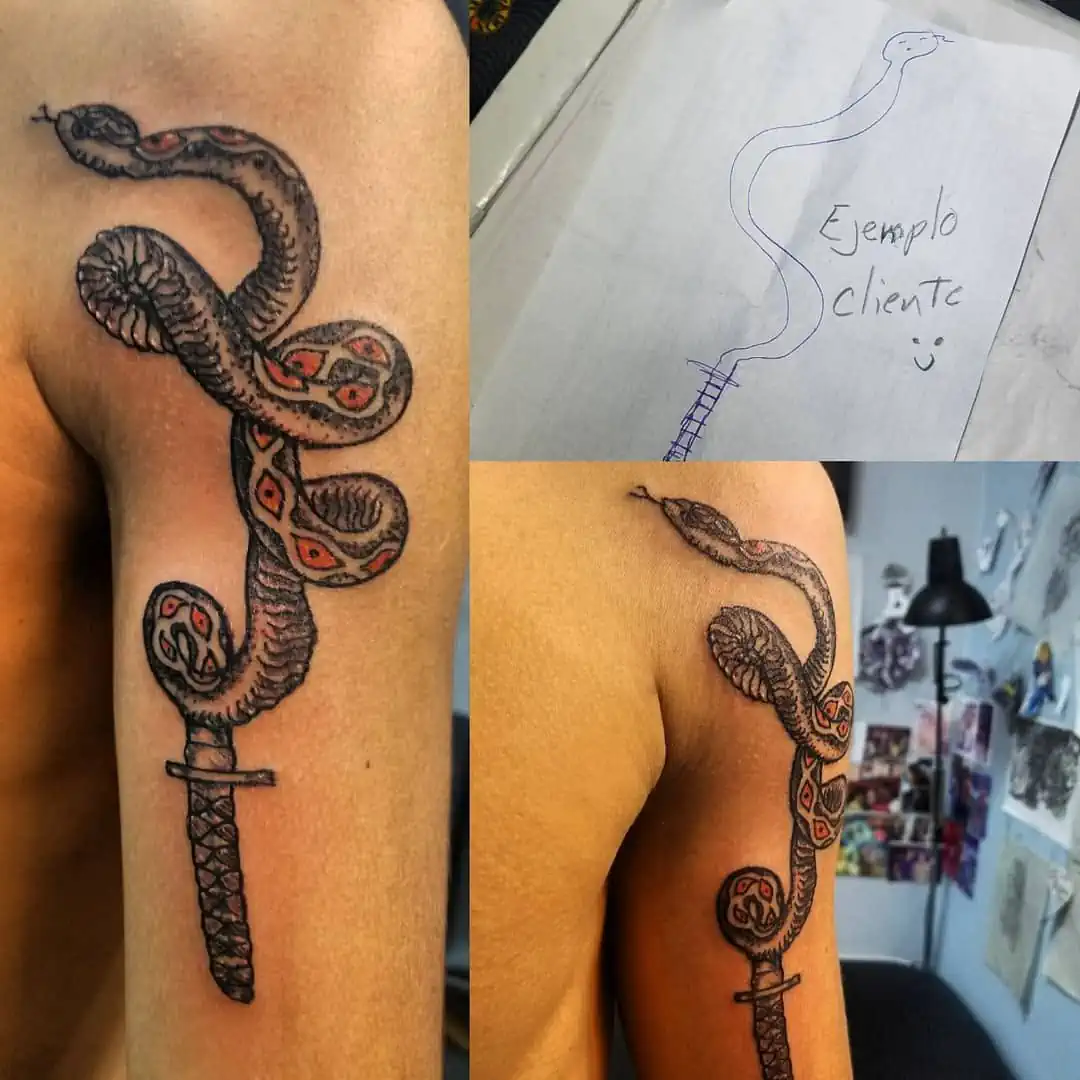 Tatuaje Serpiente y Espada